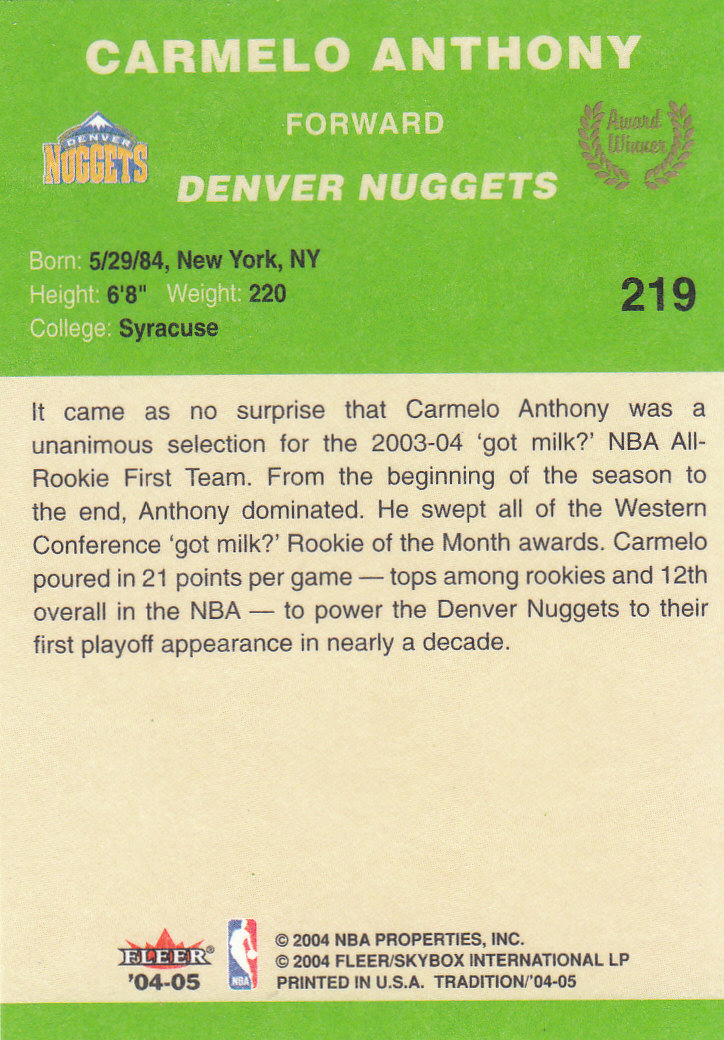 2004/2005 Tradition (Fleer) Basketball Part 3 Parallel Green Cards #3 to #265 - Picture 229 of 241