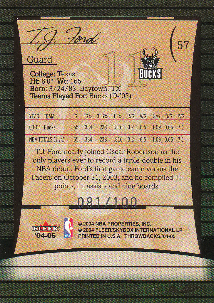 2004/2005 Throwbacks (Fleer) Basketball Part 2 Parallel and Insert Cards - Picture 7 of 25