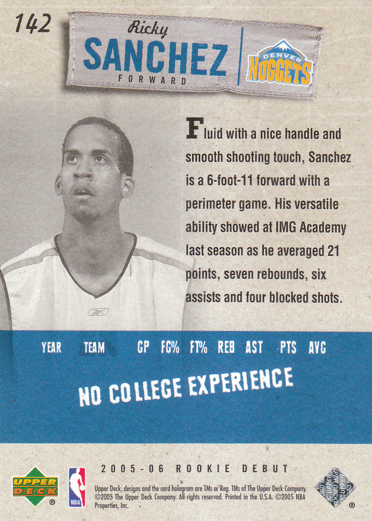 2005/2006 Rookie Debut (Upper Deck) Basketball - Picture 281 of 315