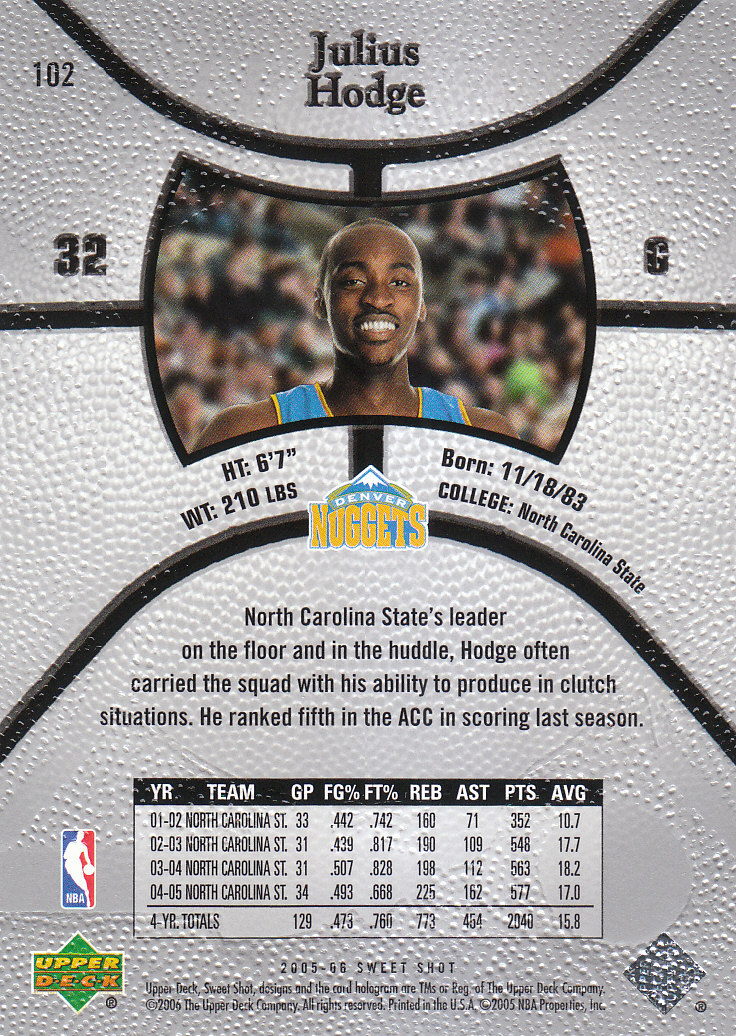 2005/2006 Sweet Shot (Upper Deck) Basketball - Picture 89 of 291