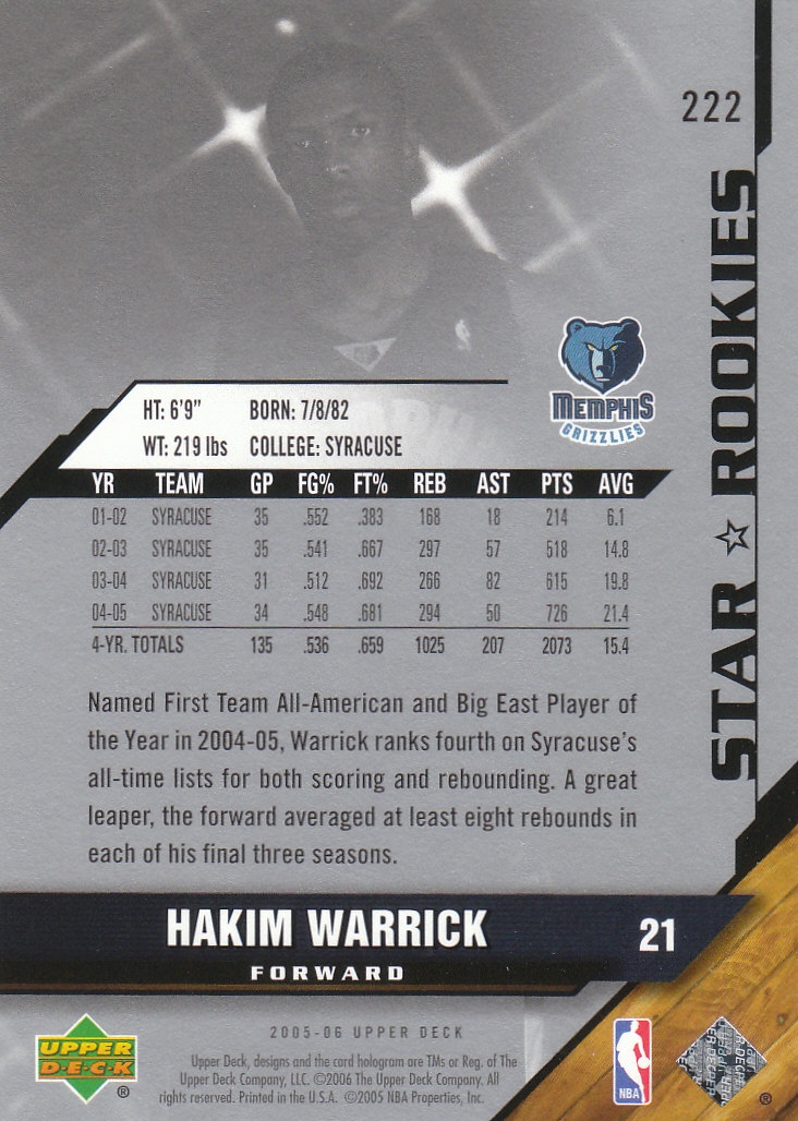 2005/2006 Upper Deck Basketball Part 1 Main Set Cards - Picture 425 of 431