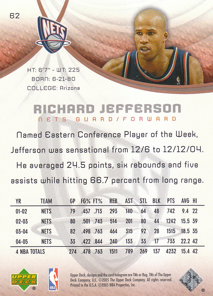 2005/2006 SP Game Used (Upper Deck) Basketball - Picture 275 of 293