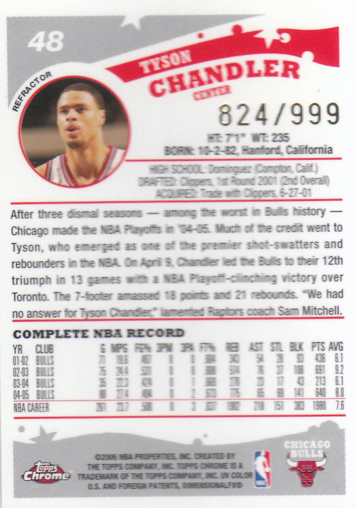 Tarjetas de inserto paralelo ""Refractores"" de baloncesto Topps cromadas 2005-06 - Imagen 5 de 98