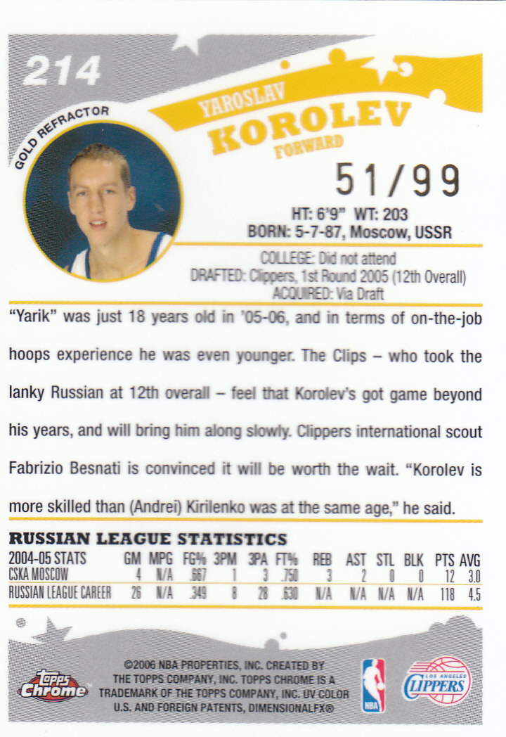 Tarjetas de inserto paralelo ""Refractores"" de baloncesto Topps cromadas 2005-06 - Imagen 92 de 98
