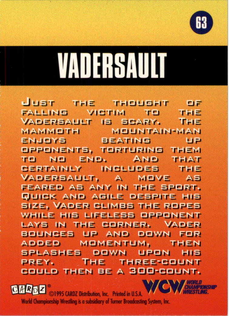 1995 CARDZ WCW Main Event Wrestling Card Pick - Picture 97 of 163