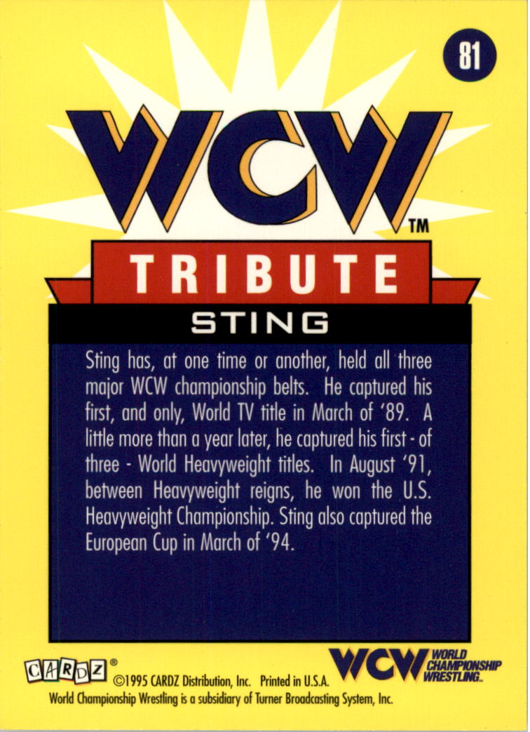 1995 CARDZ WCW Main Event Wrestling Card Pick - Picture 129 of 163