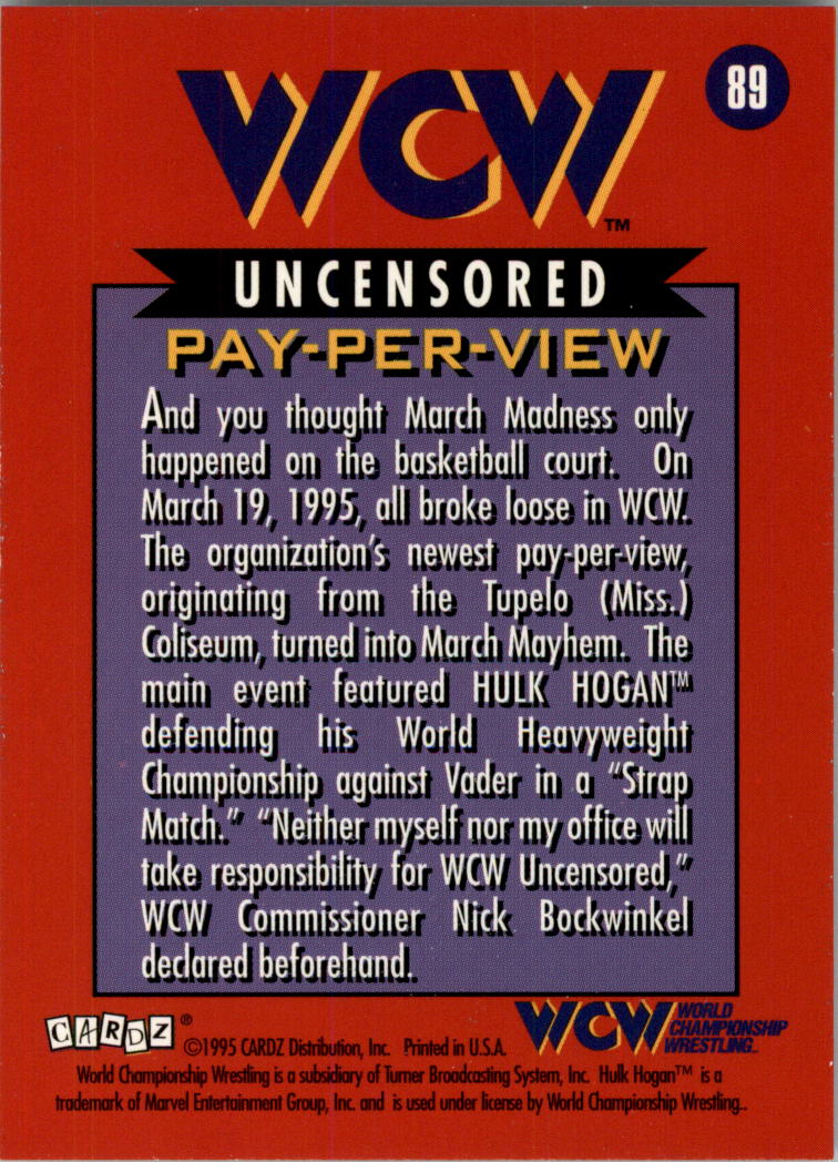 1995 CARDZ WCW Main Event Wrestling Card Pick - Picture 143 of 163