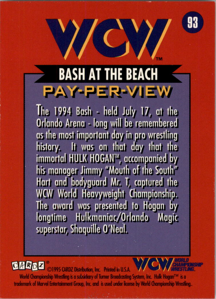 1995 CARDZ WCW Main Event Wrestling Card Pick - Picture 149 of 163