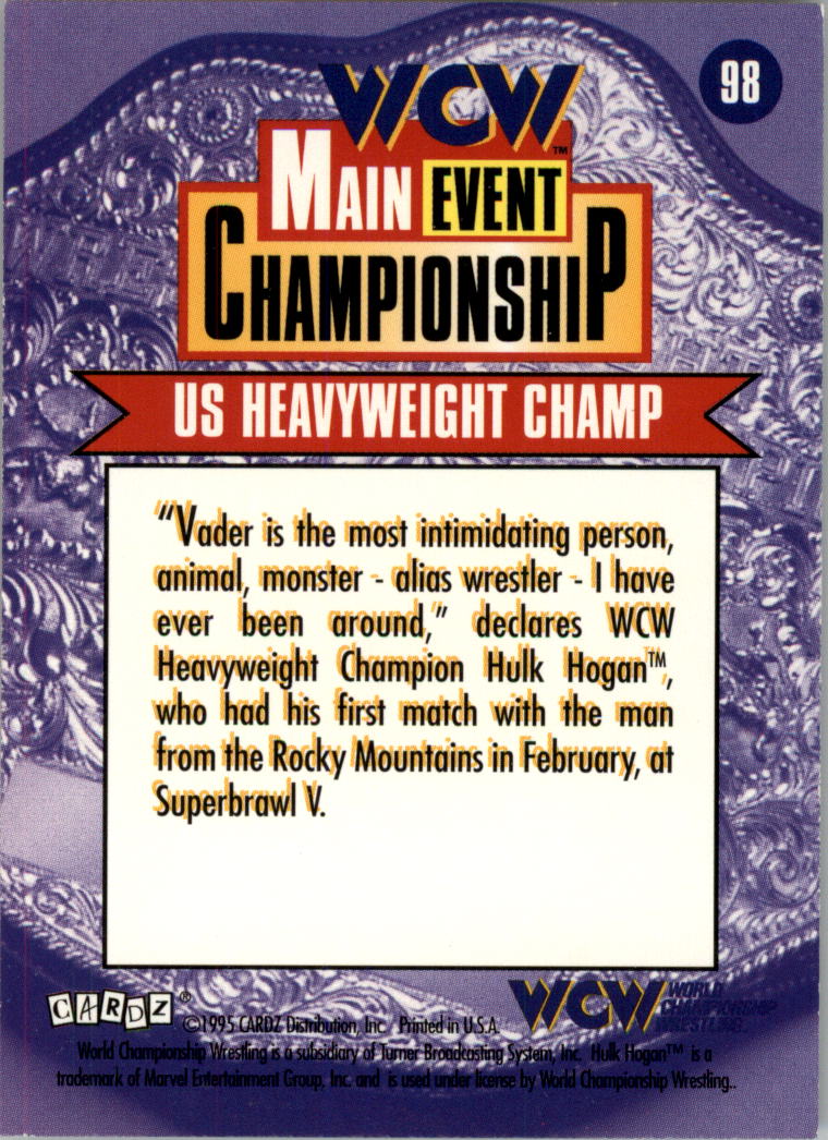 1995 CARDZ WCW Main Event Wrestling Card Pick - Picture 159 of 163