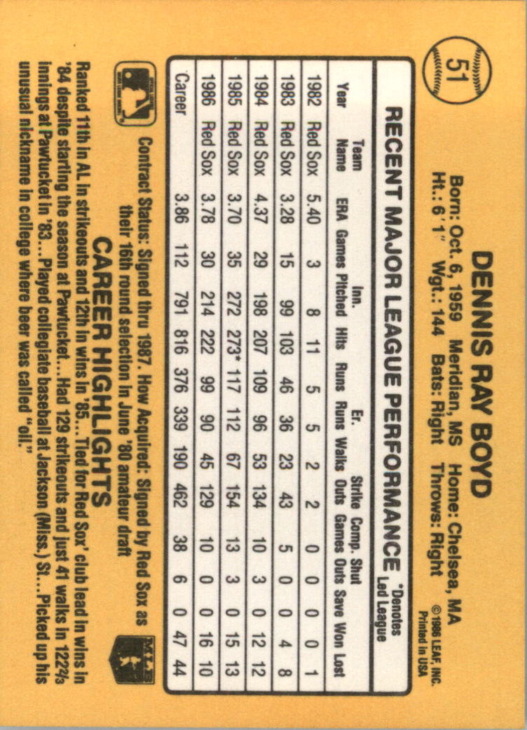 1987 Donruss Baseball Card Pick 1-264