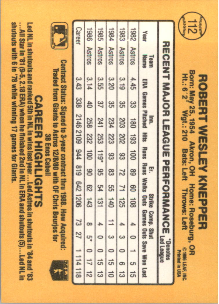 1987 Donruss Baseball Card Pick 1-264