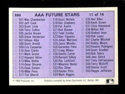 A0115- 1990 ProCards AAA Baseball Card #s 501-750 -You Pick- 15+ FREE US SHIP - Bild 83 von 84