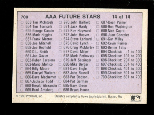 A0115- 1990 ProCards AAA Baseball Card #s 501-750 -You Pick- 15+ FREE US SHIP - Bild 84 von 84