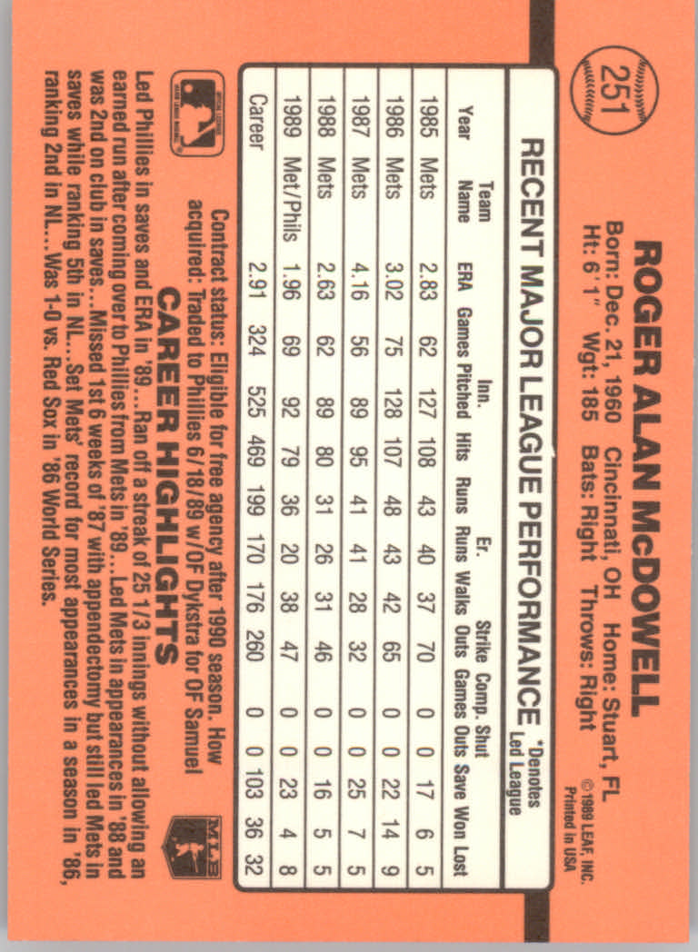 1990 Donruss Baseball "Main Set" Cards #241 to #480 - Picture 23 of 483