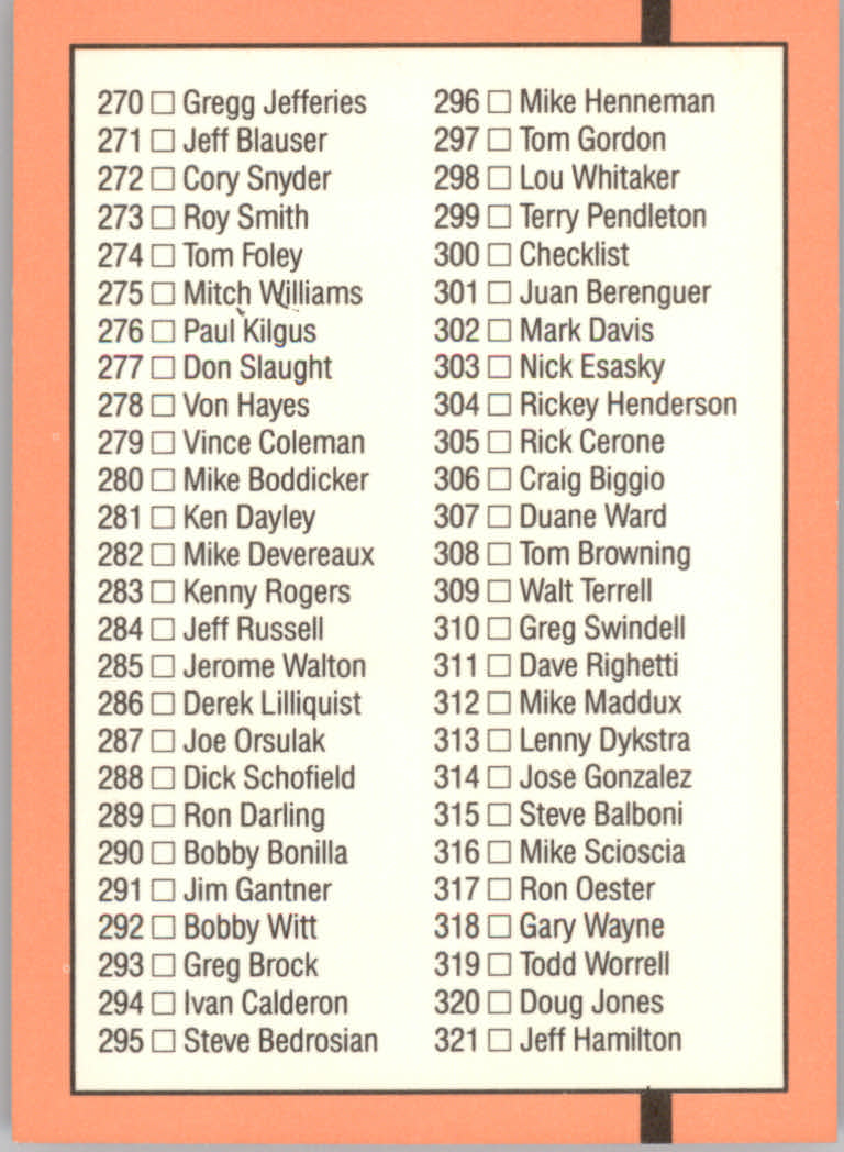 1990 Donruss Baseball "Main Set" Cards #241 to #480 - Picture 123 of 483