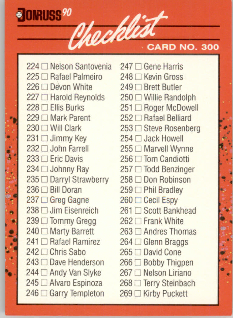 1990 Donruss Baseball "Main Set" Cards #241 to #480 - Picture 122 of 483