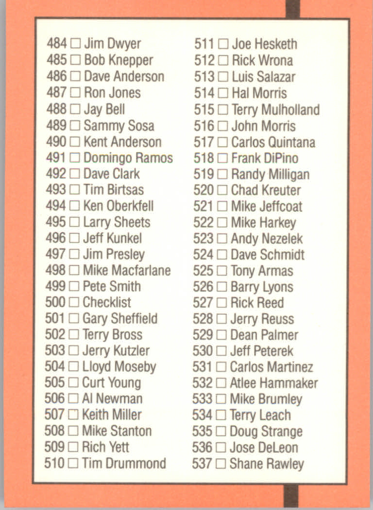 1990 Donruss Baseball "Main Set" Cards #481 to #716 - Picture 37 of 493