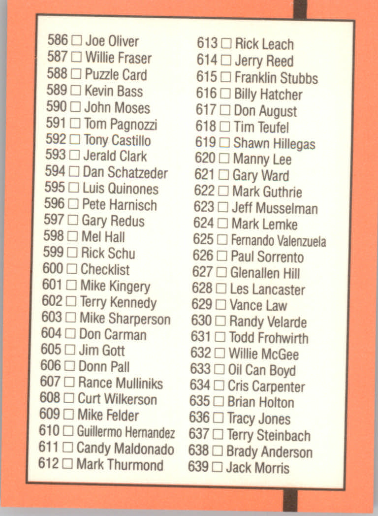 1990 Donruss Baseball "Main Set" Cards #481 to #716 - Picture 223 of 493