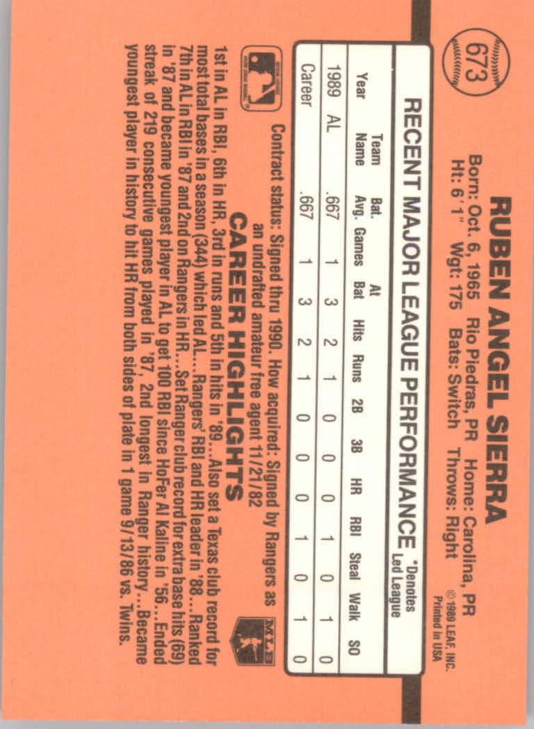 1990 Donruss Baseball "Main Set" Cards #481 to #716 - Picture 381 of 493