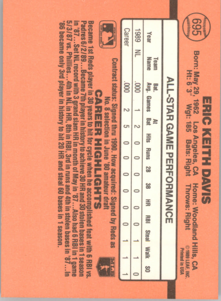 1990 Donruss Baseball "Main Set" Cards #481 to #716 - Picture 435 of 493