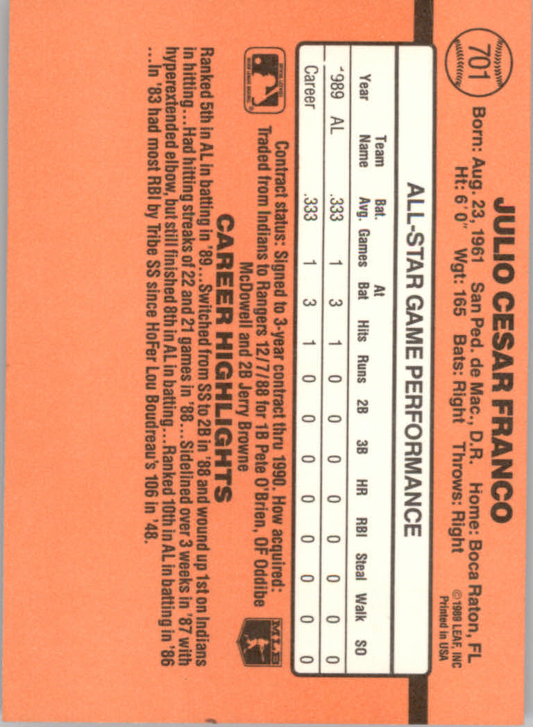 1990 Donruss Baseball "Main Set" Cards #481 to #716 - Picture 453 of 493
