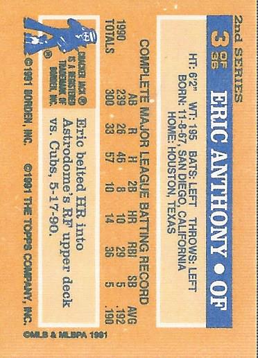 1991 Topps Cracker Jack II Baseball Card Pick - Bild 3 von 31