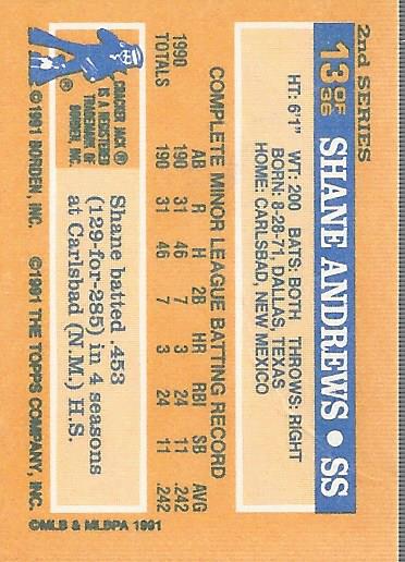 1991 Topps Cracker Jack II Baseball Card Pick - Bild 11 von 31