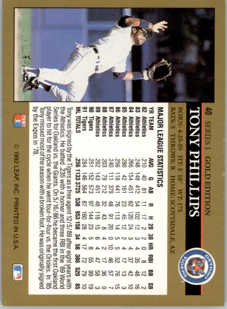 1992 Leaf Baseball "Black Gold" Parallel Cards #1 to #264 - Bild 45 von 262