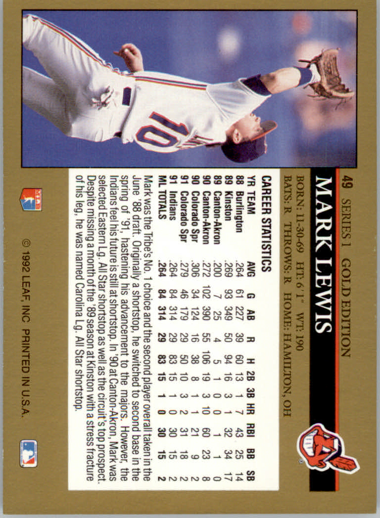 1992 Leaf Baseball "Black Gold" Parallel Cards #1 to #264 - Bild 54 von 262