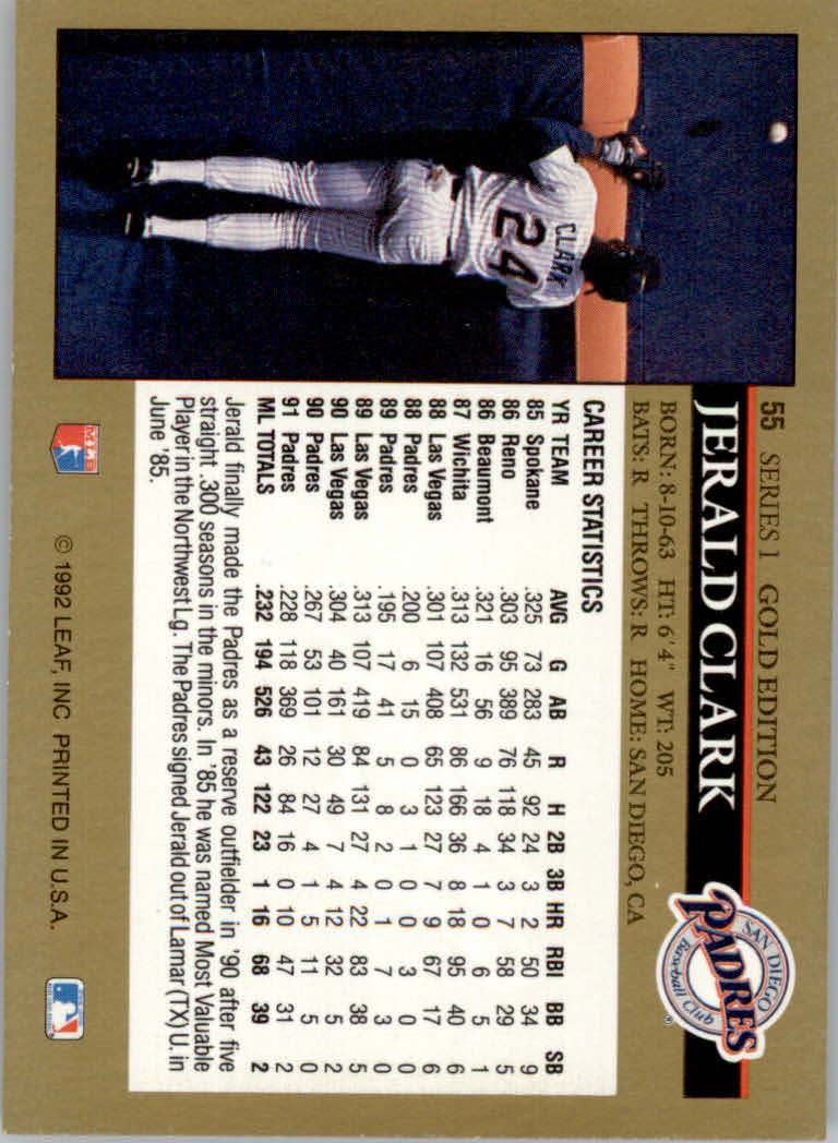 1992 Leaf Baseball "Black Gold" Parallel Cards #1 to #264 - Bild 61 von 262
