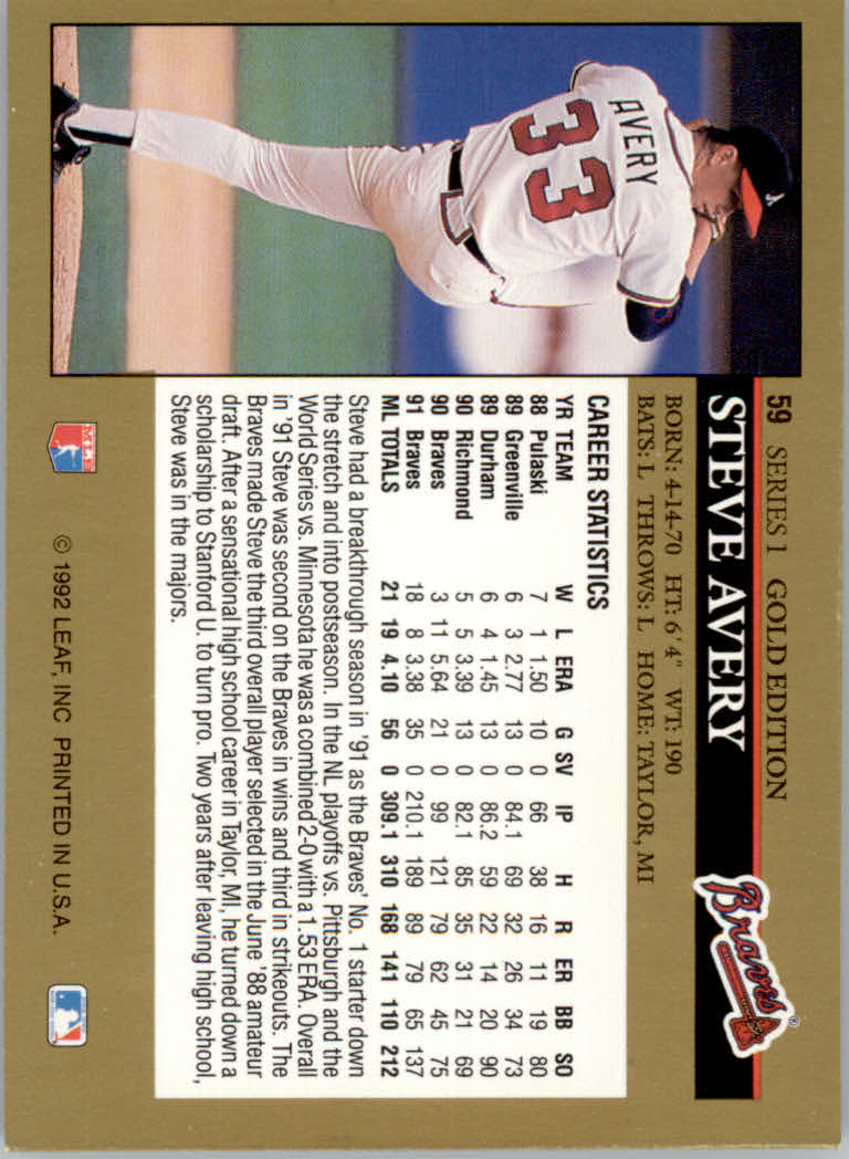 1992 Leaf Baseball "Black Gold" Parallel Cards #1 to #264 - Bild 68 von 262