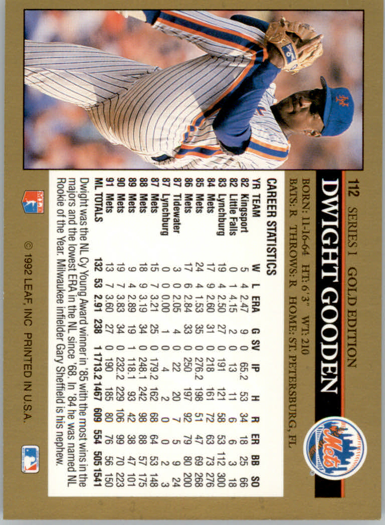 1992 Leaf Baseball "Black Gold" Parallel Cards #1 to #264 - Bild 121 von 262