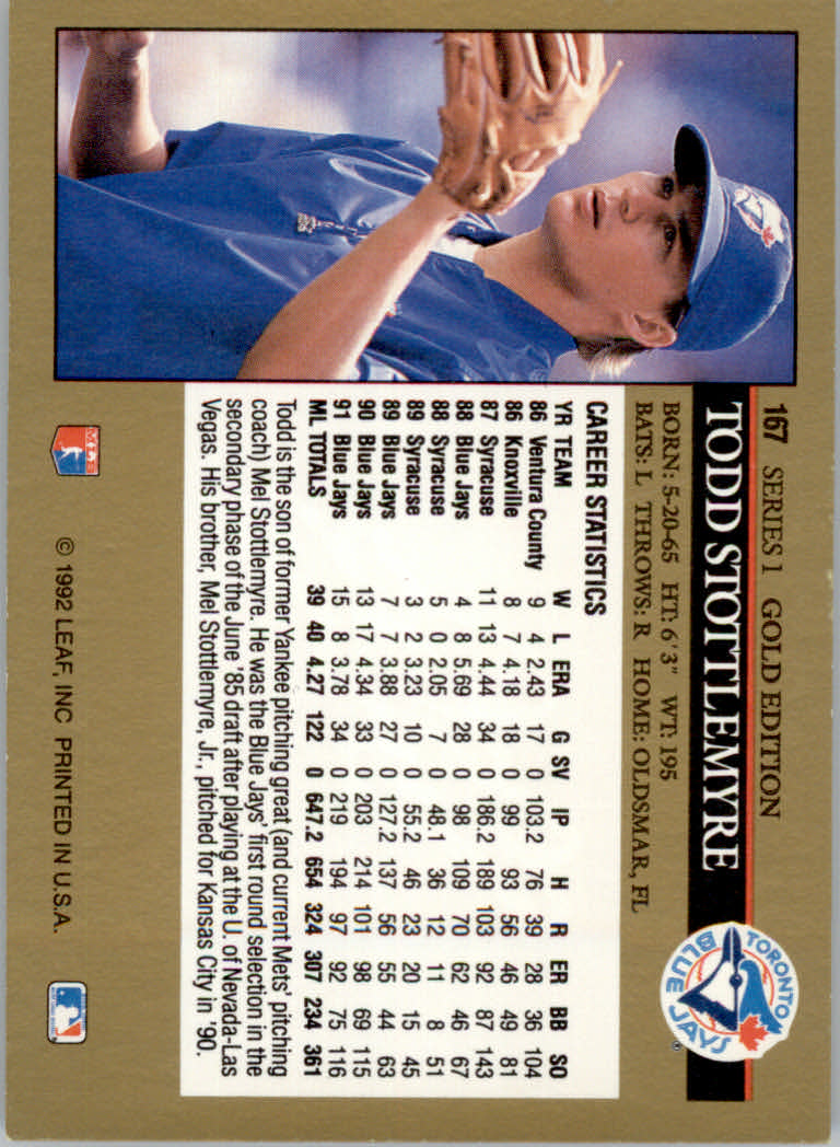 1992 Leaf Baseball "Black Gold" Parallel Cards #1 to #264 - Bild 171 von 262