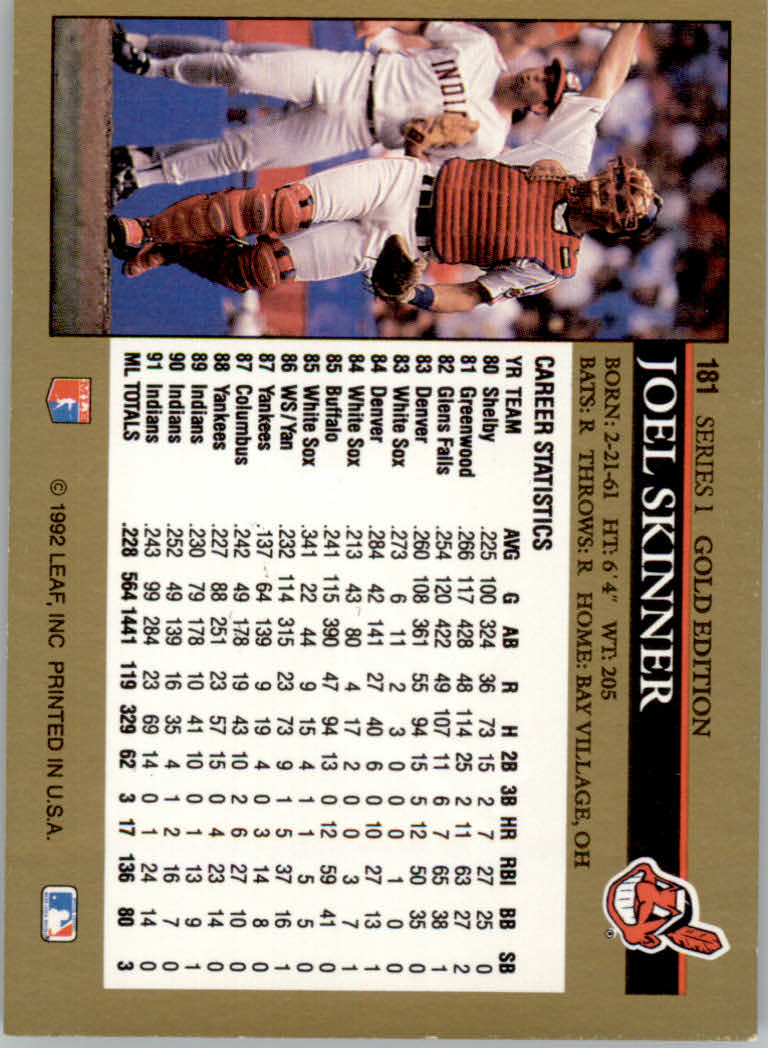 1992 Leaf Baseball "Black Gold" Parallel Cards #1 to #264 - Bild 180 von 262