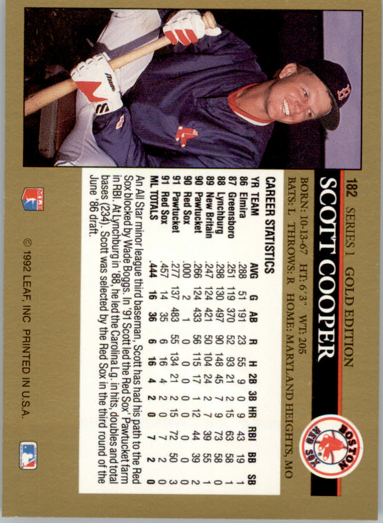 1992 Leaf Baseball "Black Gold" Parallel Cards #1 to #264 - Bild 182 von 262