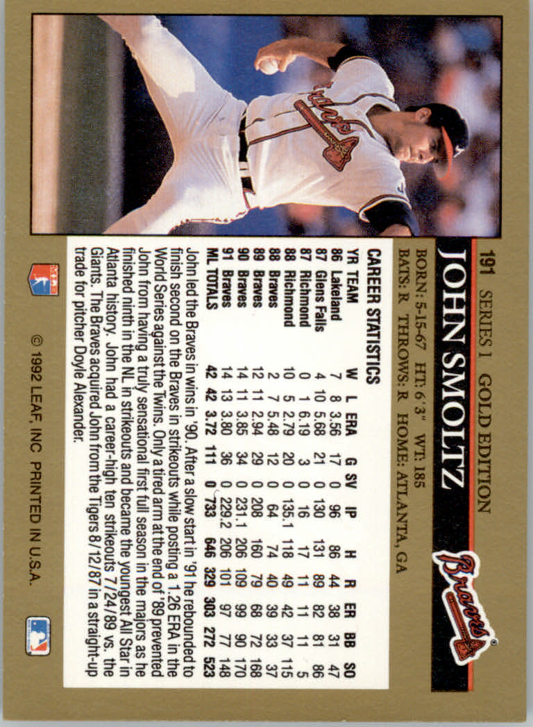 1992 Leaf Baseball "Black Gold" Parallel Cards #1 to #264 - Bild 190 von 262