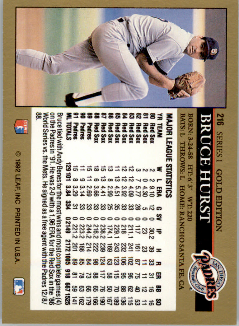 1992 Leaf Baseball "Black Gold" Parallel Cards #1 to #264 - Bild 213 von 262