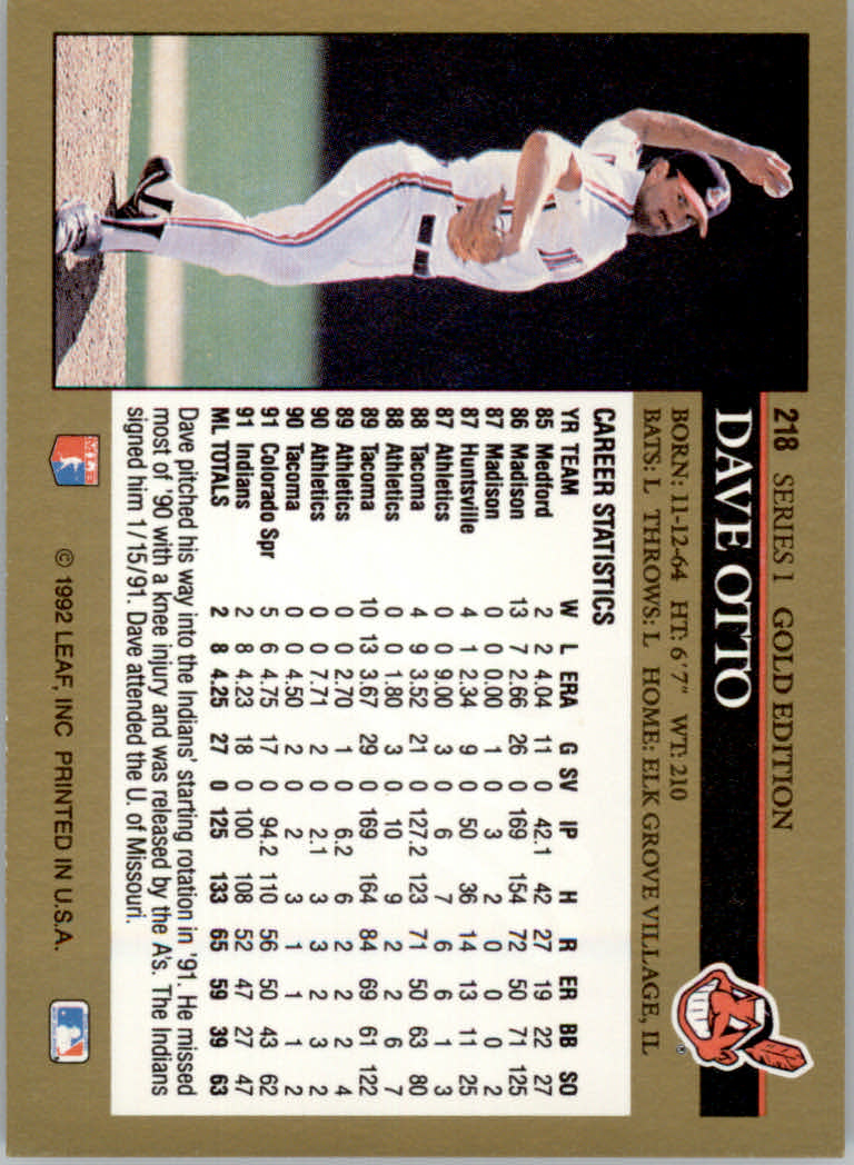 1992 Leaf Baseball "Black Gold" Parallel Cards #1 to #264 - Bild 215 von 262