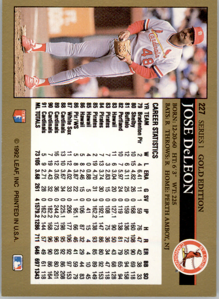 1992 Leaf Baseball "Black Gold" Parallel Cards #1 to #264 - Bild 222 von 262