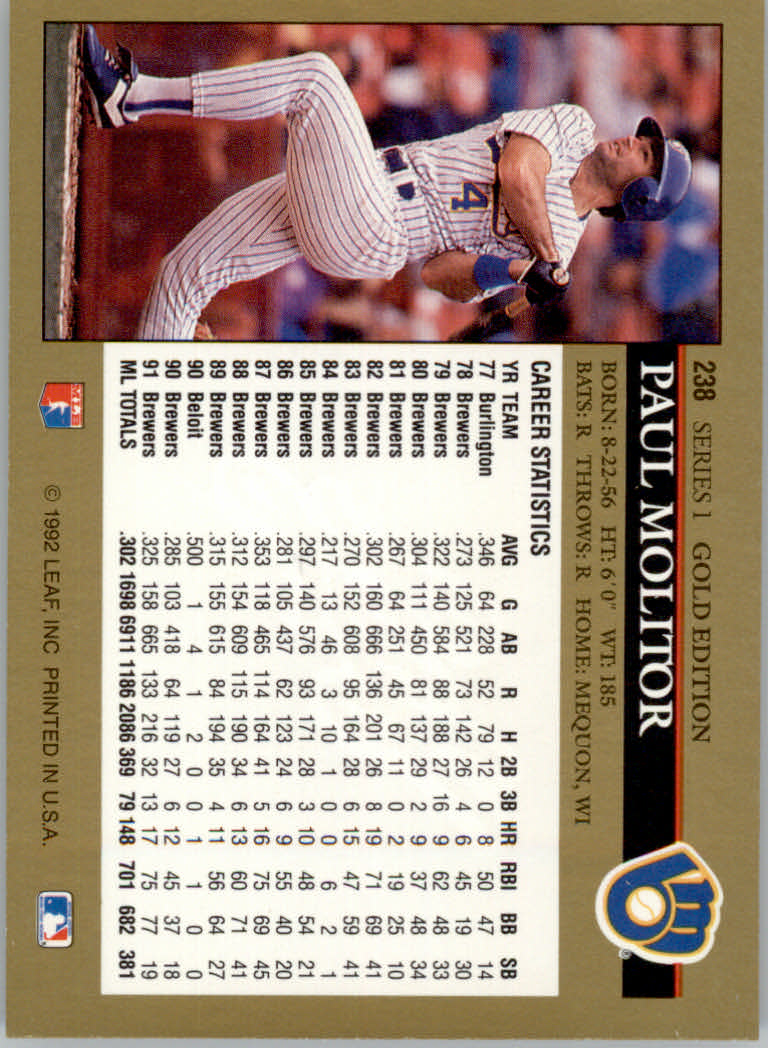 1992 Leaf Baseball "Black Gold" Parallel Cards #1 to #264 - Bild 231 von 262
