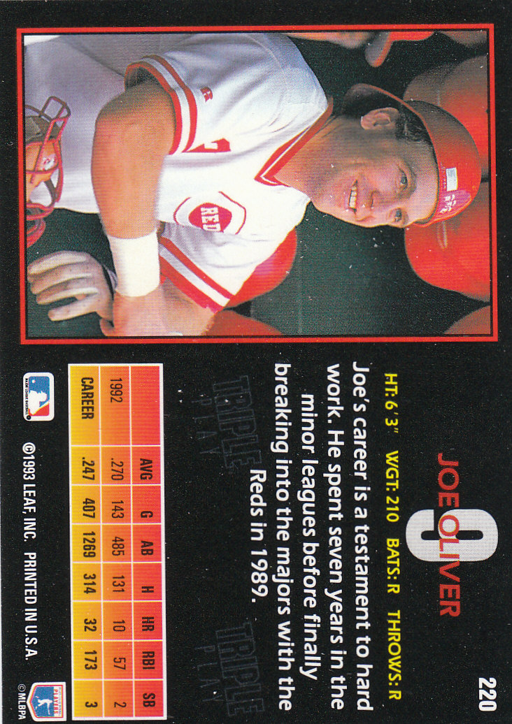 1993 Triple Play (Donruss) Baseball "Main Set" Cards #151 to #264 - Picture 135 of 219