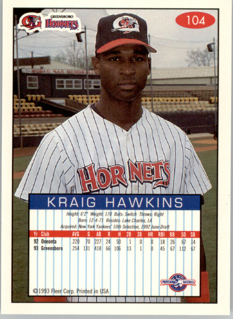 1993-94 Excel (Fleer) Minor League Baseball "Main Set" Cards #1 to #150 - Picture 209 of 298