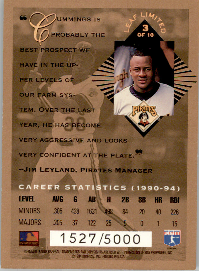 1994 Leaf Limited Baseball "Rookies Phenoms" Insert Cards - Picture 5 of 9