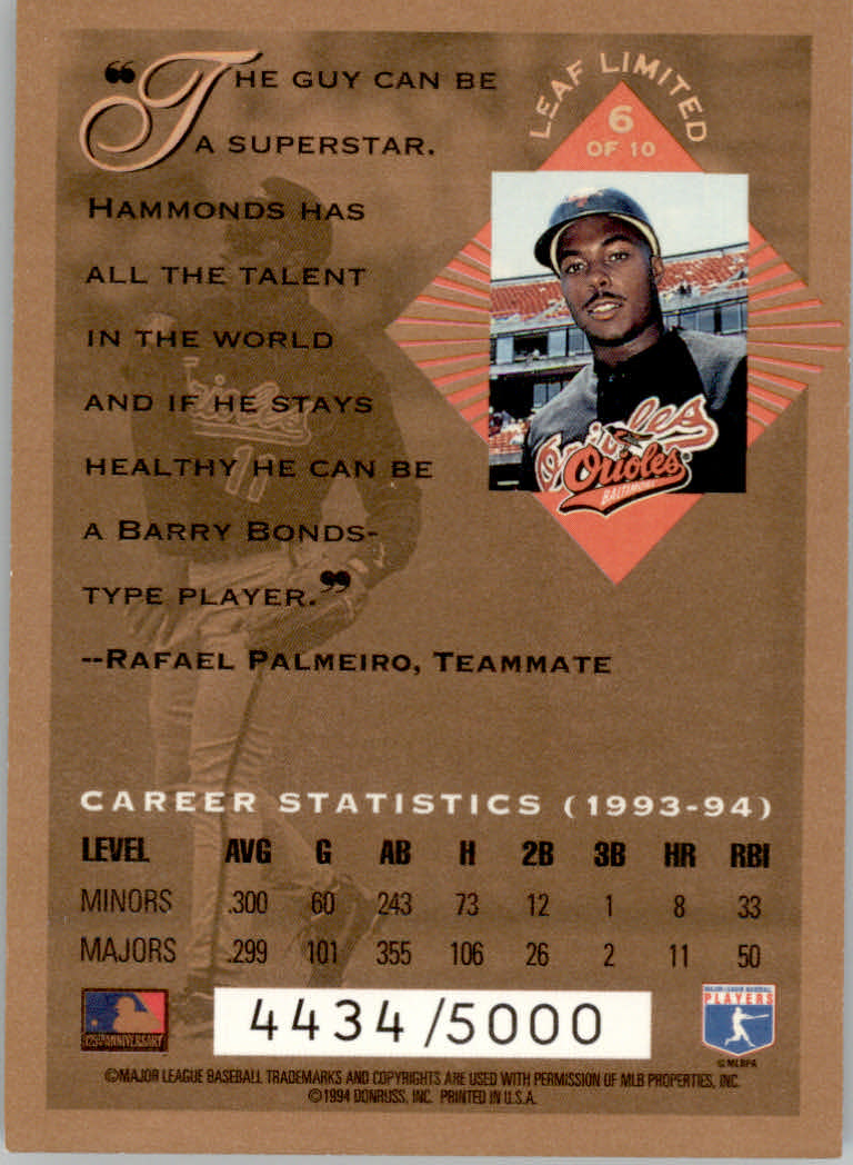 1994 Leaf Limited Baseball "Rookies Phenoms" Insert Cards - Picture 7 of 9