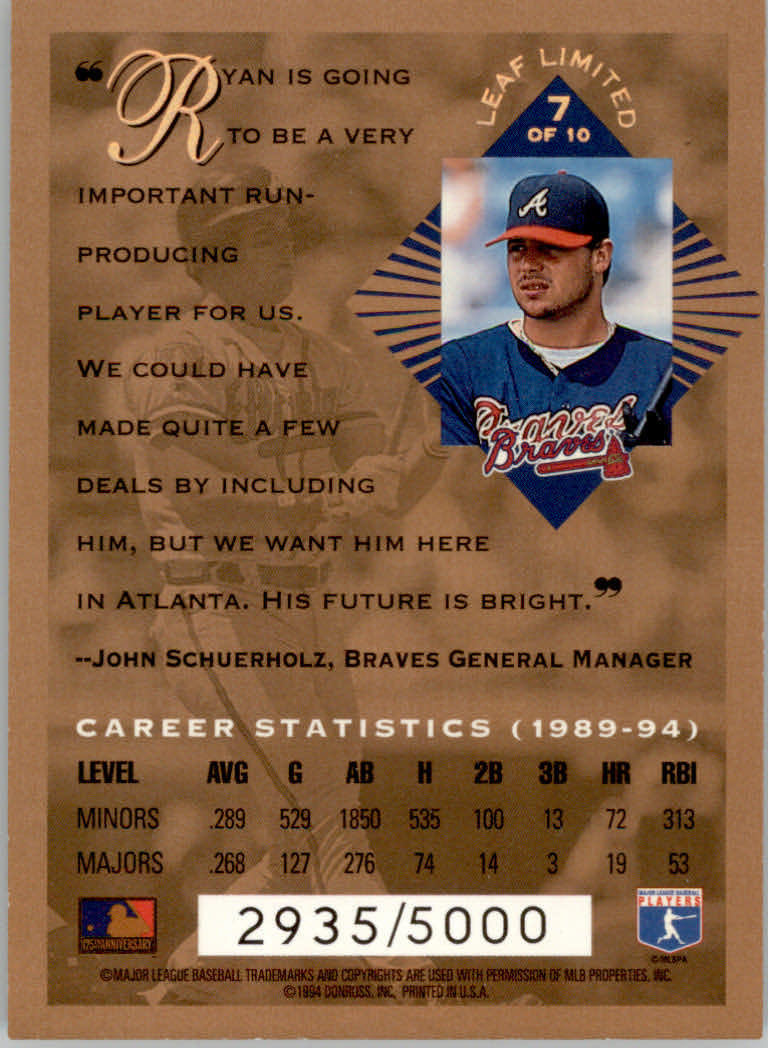 1994 Leaf Limited Baseball "Rookies Phenoms" Insert Cards - Picture 9 of 9