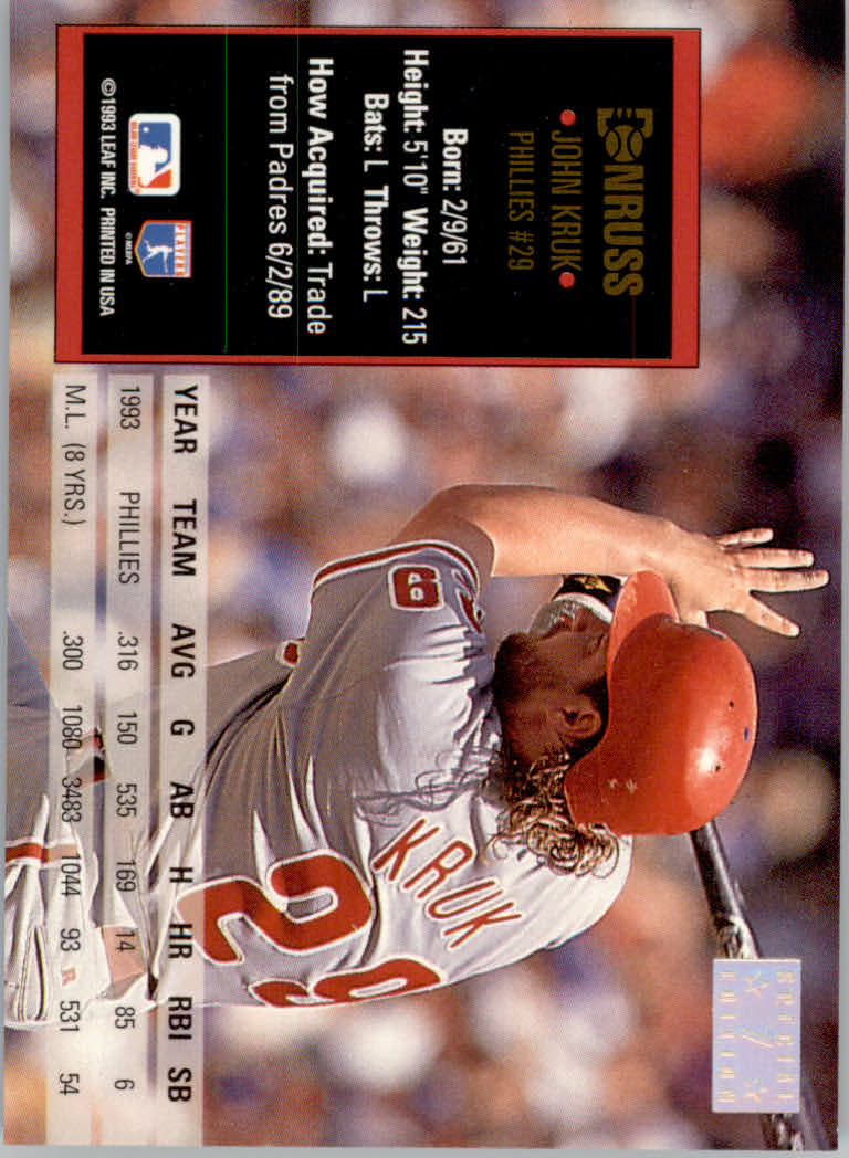 1994 Donruss Baseball "Special Edition" Insert Cards - Picture 15 of 199