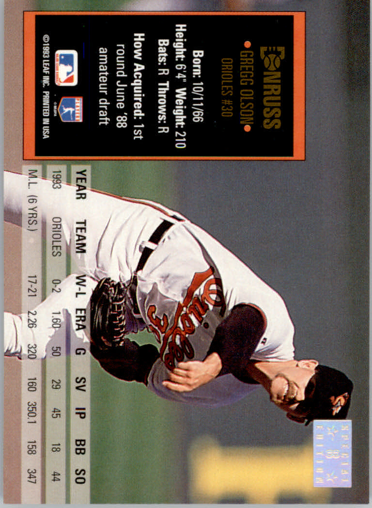 1994 Donruss Baseball "Special Edition" Insert Cards - Picture 17 of 199