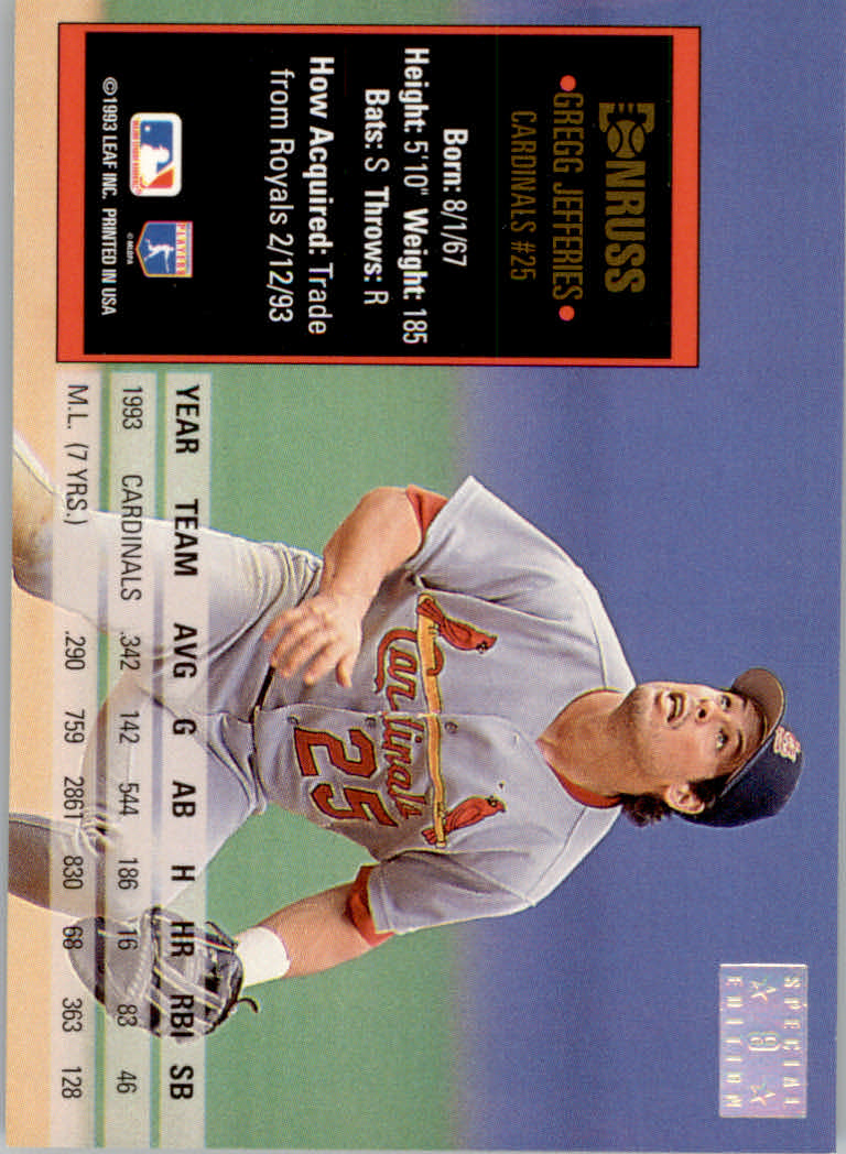 1994 Donruss Baseball "Special Edition" Insert Cards - Picture 19 of 199