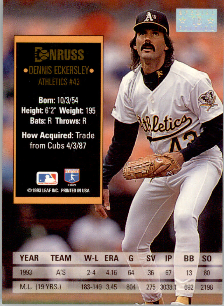 1994 Donruss Baseball "Special Edition" Insert Cards - Picture 33 of 199