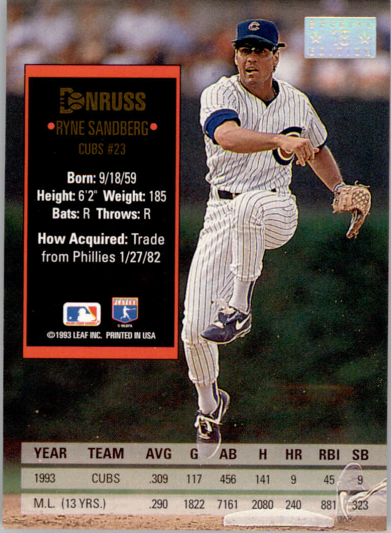 1994 Donruss Baseball "Special Edition" Insert Cards - Picture 37 of 199